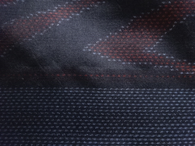 JAPANESE KIMONO / ANTIQUE KIMONO / SILK / DORO OSHIMA TSUMUGI / WOVEN ABSTRACT